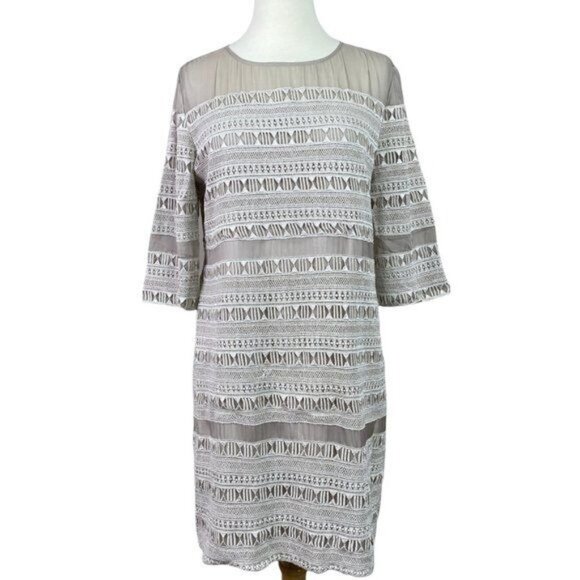 Dolce Vita Tan Dress Embroidered Size Large - Picture 1 of 5